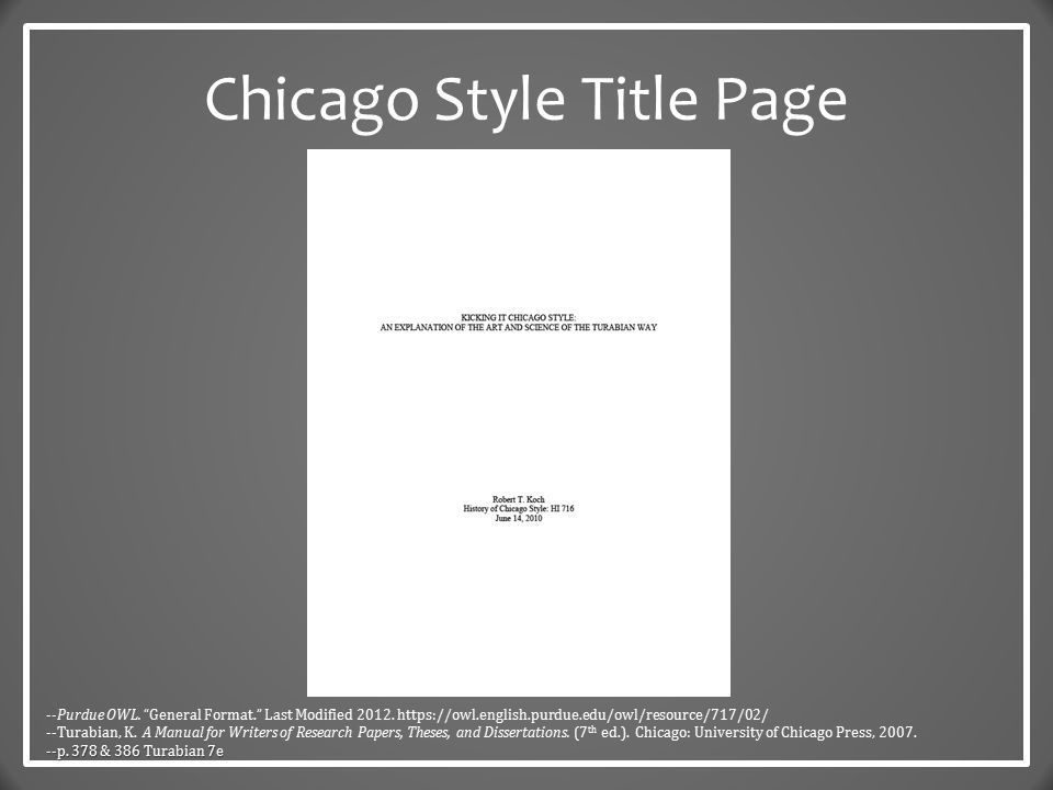 Chicago/Turabian Documentation Style